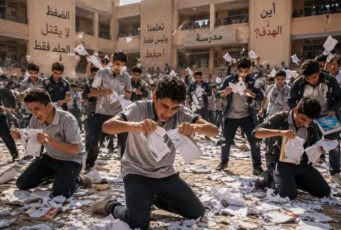 تمزيق الكتب الدراسية